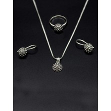 Midyat Nurtaş Gümüş Kişniş Model Yöresel Hasır Işleme Telkari Bayan Gümüş Üçlü Set 201025215