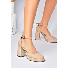 Fox Shoes Ten Kalın Platform Topuklu Kadın Ayakkabı M404100809