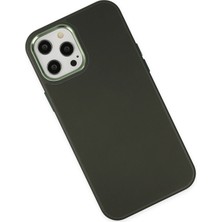 isiltikidsmoda Newface iPhone 12 Pro Max Kılıf Asya Deri Silikon - Koyu Yeşil