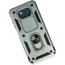 isiltikidsmoda Newface Xiaomi Pocophone X3 Kılıf Pars Lens Yüzüklü Silikon - Yeşil