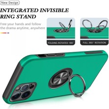 isiltikidsmoda Newface iPhone 12 Pro Kılıf Elit Yüzüklü Kapak - Yeşil