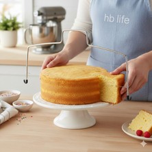 Feyza Design Ayarlanabilir Paslanmaz Çelik Kek ve Pasta Dilimleme Teli, Çok Amaçlı Kesim Aparatı