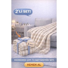 2’li Pamuklu Çift Kişilik Skoc Tv Battaniyesi | 180×220 cm | Yumuşak & Dayanıklı