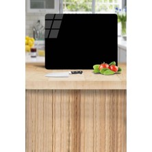 Feyza Design 30X40CM Düz Siyah Cam Kesme Tahtası, Şık ve Dayanıklı Tasarım