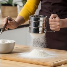 Feyza Design Paslanmaz Çelik Un Eleği, Pratik ve Dayanıklı Mutfak Gereci