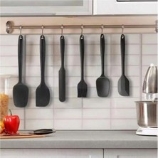 Feyza Design 6'lı Mutfak Pasta Slikon Yumurta Fırçası Kaşık Bıçak Spatula Seti