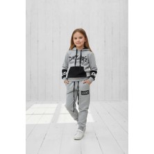 Black Steel Baskılı Kanguru Cepli Çocuk Boy Eşofman Takımı