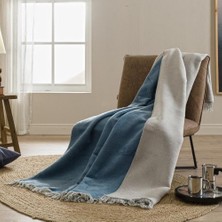 Özdilek Çift Kişilik Pamuk Battaniye Mavi-Gri