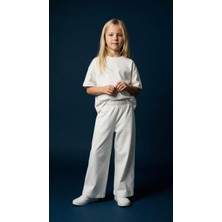 Magu Kız Çocuk Pamuklu Basic Takım - Kısa Kollu T-Shirt ve Bol Paça Pantolon