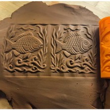 Feyza Design 10 cm Seramik ve Polymer Kil Desenli Okulava Doku Rulosu