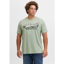 Jack & Jones Jack&jones 12284905 Jjelogo  Yazılı Buyuk Beden Kısa Kol Tshırt