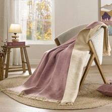 Özdilek Çift Kişilik Pamuk Battaniye Mürdüm-Bej