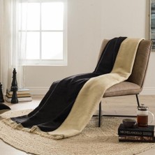 Özdilek Çift Kişilik Pamuk Battaniye Siyah-Bej