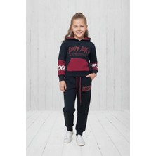 Black Steel Baskılı Kanguru Cepli Çocuk Boy Eşofman Takımı