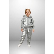 Black Steel Baskılı Kapşonlu Çocuk Boy Eşofman Takımı