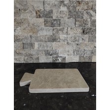 Feyza Design Mermer Bej Kesme Tahtası ve Sunum Tabağı, Şıklık ve Fonksiyon Bir Arada