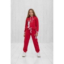 Black Steel Garson Boy Kız Baskılı Kapşonlu Eşofman Takımı