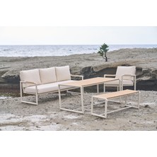 Alüminyum Zen Bahçe Oturma Grubu | Balkon & Teras Için Modern Dış Mekan Mobilyası Minderli Set