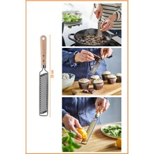 Feyza Design Paslanmaz Çelik El Rendesi, Ahşap Saplı, 33 Cm, Dayanıklı ve Kullanışlı