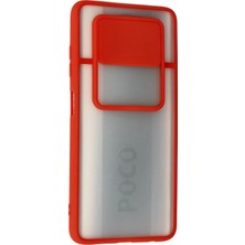 isiltikidsmoda Newface Xiaomi Pocophone X3 Kılıf Palm Buzlu Kamera Sürgülü Silikon - Kırmızı