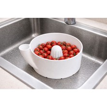 Feyza Design Pratik Meyve Sebze Yıkama Aparatı, Lavabo Uyumlu ve Süzme Hazneli