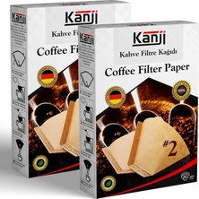 Kanji 2 Adet Filtre Kahve Kağıdı 80'li Ebat : 1x2 No : 2 | Coffee Filter Paper | Kahverengi. Ağartıl