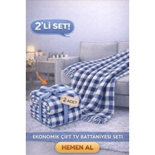 2’li Pamuklu Çift Kişilik Skoc Tv Battaniyesi | 180×220 cm | Yumuşak & Dayanıklı