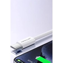 Azrlya Konfulon DC82 1m 60W Type-C To Type-C  Pd Hızlı Şarj Kablo - Beyaz