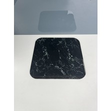 Feyza Design 22X22CM Siyah Mermer Cam Kesme Tahtası ve Sunum Tahtası