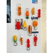 Feyza Design Kırmızı Biberli Mıknatıslı Şişe Kapağı Açacağı, Pratik ve Şık Tasarım