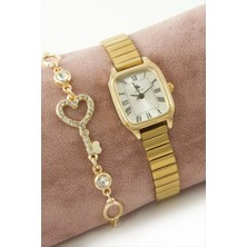 SiHako Metal Kordonlu Bayan Kol Saati ve Bileklik Kombini