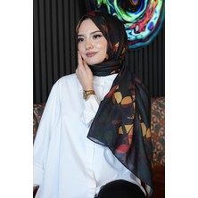 Afvente Yaprak Desen Koyu Yeşil Soft Pamuk Şal