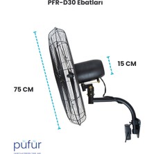 Püfür Sanayi Tipi Duvar Tipi Vantilatör Uzaktan Kumandalı 75CM