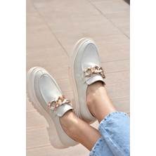 Fox Shoes Bej Kadın Günlük Ayakkabı Suni Deri PVC Tabanlı Model K294760009