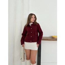 Üreticiniz Zr Model Kaşe Ceket Bordo ST255807 481348