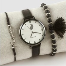 SiHako Kayışlı Bayan Kol Saati ve Bileklik Kombini