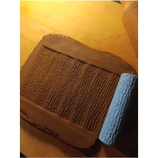 Feyza Design 10 cm Ahşap Dokusu Desenli Doku Rulosu ile Yaratıcı Seramik ve Kil Şekillendirme