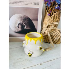 Renkli Fırça Orida Seramik Ballı Arılı Bubble Kupa Bardak Hediyelik