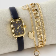 SiHako Kayışlı Bayan Kol Saati ve Bileklik Kombini