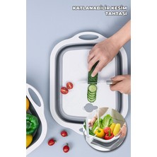 Feyza Design Pratik Katlanabilir Doğrama Tahtası, Kamp ve Mangala Uyumlu, Su Akıtmalı