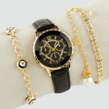 SiHako Kayışlı Bayan Kol Saati ve Bileklik Kombini