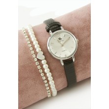 SiHako Kayışlı Bayan Kol Saati ve Bileklik Kombini