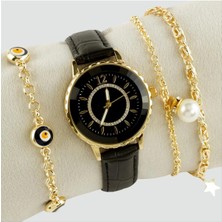 SiHako Kayışlı Bayan Kol Saati ve Bileklik Kombini