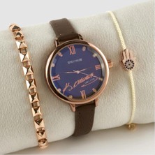 SiHako Kayışlı Bayan Kol Saati ve Bileklik Kombini