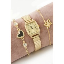 SiHako Metal Kordonlu Bayan Kol Saati ve Bileklik Kombini