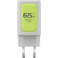 Havit UC260 Kablolu 65W Gan Teknoloji Hızlı Şarj Adaptörü Telefon Şarj Cihazı