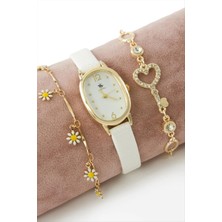 SiHako Kayışlı Bayan Kol Saati ve Bileklik Kombini