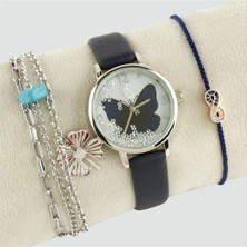 SiHako Kayışlı Bayan Kol Saati ve Bileklik Kombini