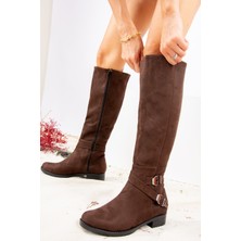 Fox Shoes Kahverengi Süet Kadın Çizme E726203402