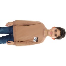 Toontoy Erkek Çocuk Relax Fit Bisiklet Yaka Hafif Düşük Omuz Baskılı Sweatshirt - 2 Iplik